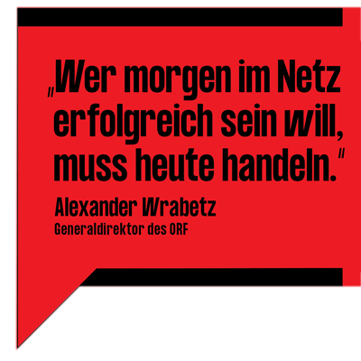 "Wer morgen im Netz erfolgreich sein will, muss heute handeln." Alexander Wrabetz, Generaldirektor des ORF